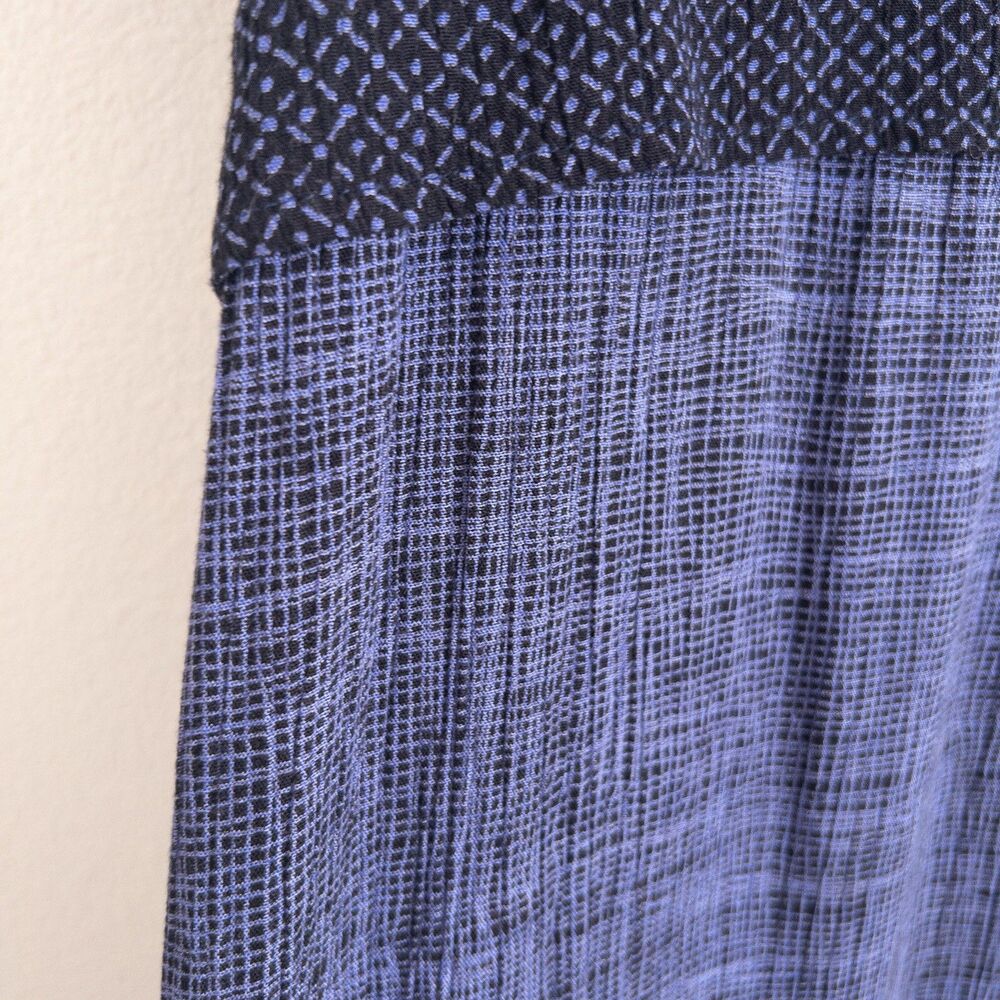 VTG 90s Rabbit Rabbit Rabbit Design Abstract Blue Layered Maxi Dress Size 12M - Picture 9 of 15